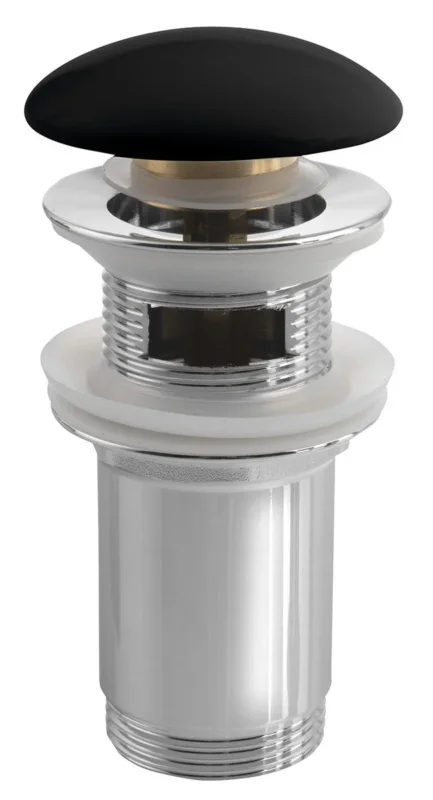 Sapho Umyvadlová Výpust 5/4“, Click-clack, Keramická Zátka, 10-50mm, černá Mat Levný
