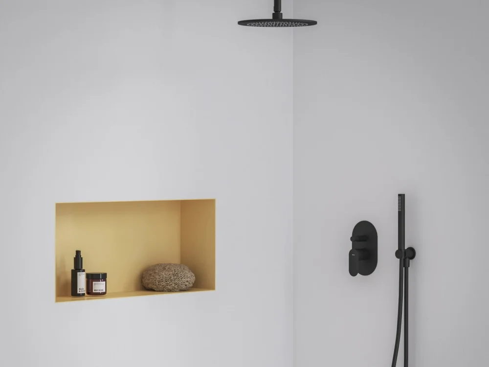 Bezpečná Platba Podomítková baterie Eleganta, s automatickým přepínačem - EL 061.20BLM.O2 Podomítková baterie 2-cestná s tělesem, černá matná X070298