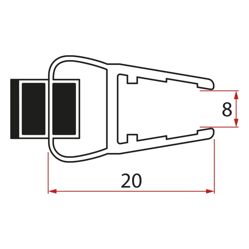 Polysan Set Magnetických Těsnění Pro Sklo 8mm A 3m Pro Nalepení , 2000mm (2ks) Poslední Šance