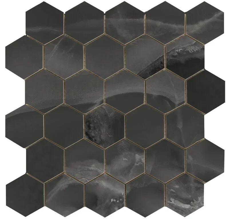 Mozaika jako mramor Cifre Mystica Hexagon Black 26x27 Luc. Rett. Vrácení Zdarma