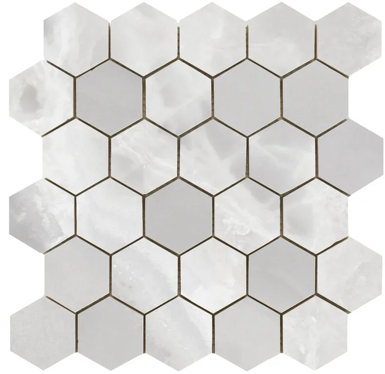 Poslední Šance Mozaika jako mramor Cifre Mystica Hexagon White 26x27 Luc. Rett.