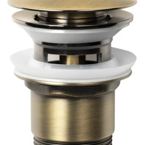 Značkový Aqualine Umyvadlová Výpust 5/4“, Click-clack, Velká Zátka, 30-45mm, Tmavý Bronz