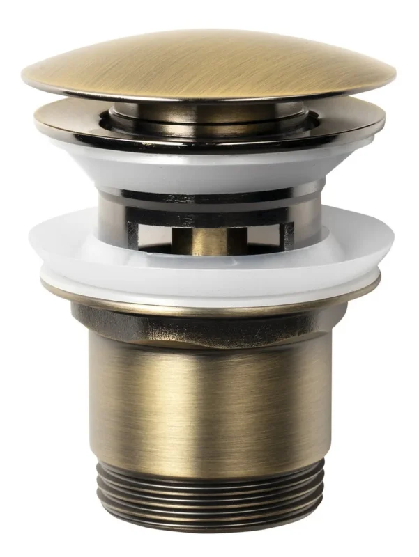 Značkový Aqualine Umyvadlová Výpust 5/4“, Click-clack, Velká Zátka, 30-45mm, Tmavý Bronz