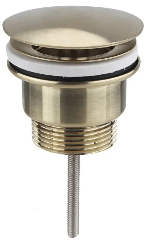 Odeslání Ihned Sapho Umyvadlová Výpust 5/4“, Neuzavíratelná, Velká Zátka, 10-55mm, Zlato Mat