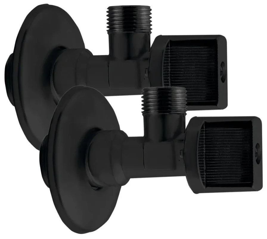 Aqualine Rohový Kulový Ventil 1/2"x3/8", Pár, černá Mat Výhodná Nabídka